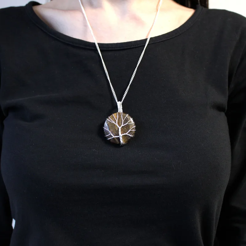 Albero of Life Gemstone Necklace Tiger Eye — foto 1