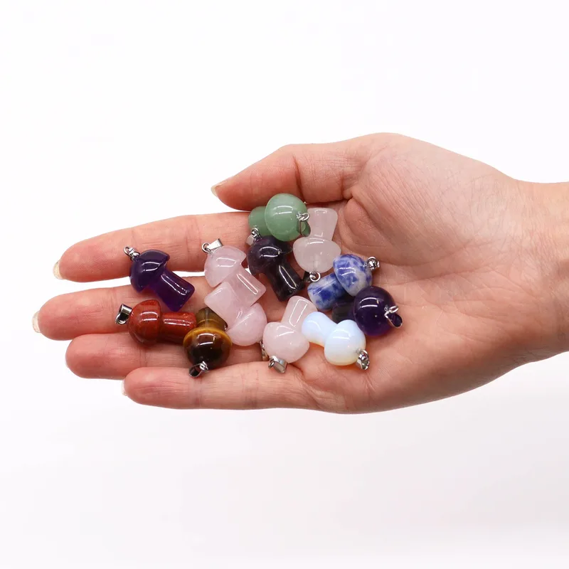 Gemstone Mushrooms Pendants 20x15mm — foto 1