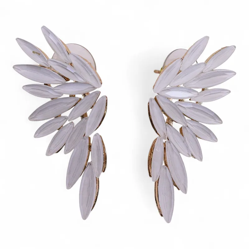 Pearl - Vintage Glass - Angel Wings - Earrings — foto 1