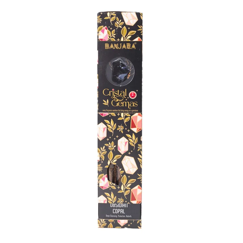 Banjara Cristal Gemas Incenso Sticks - Obsidian Copal