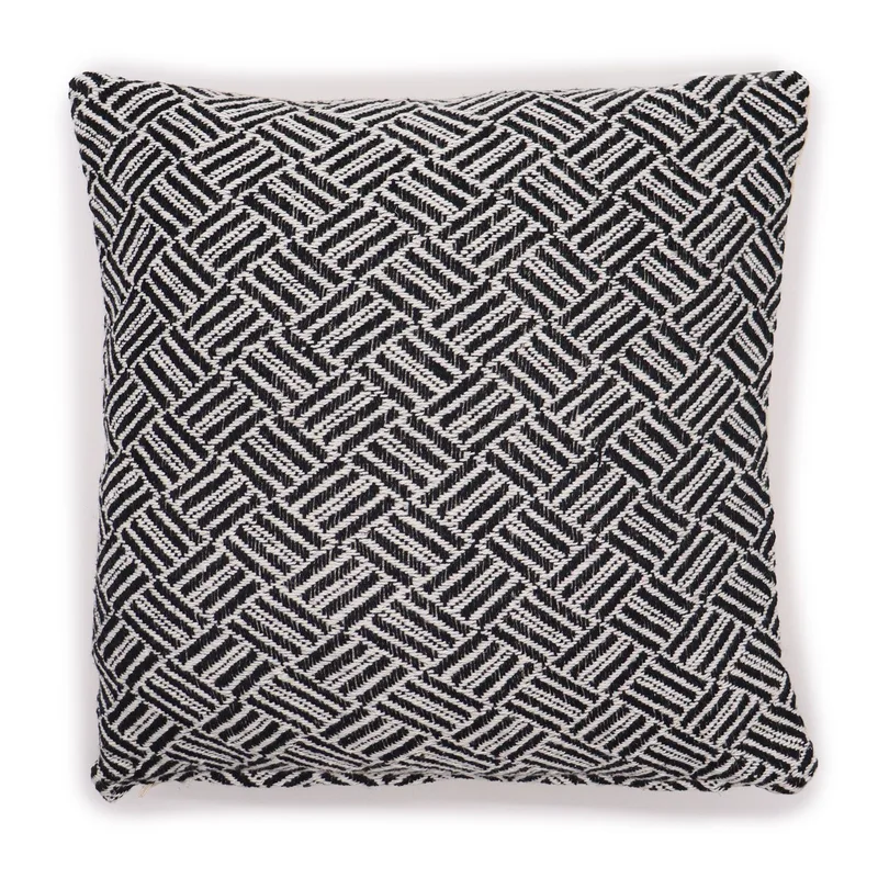 Copricuscino Classico – Griglia Incrociata Nero – 40x40cm
