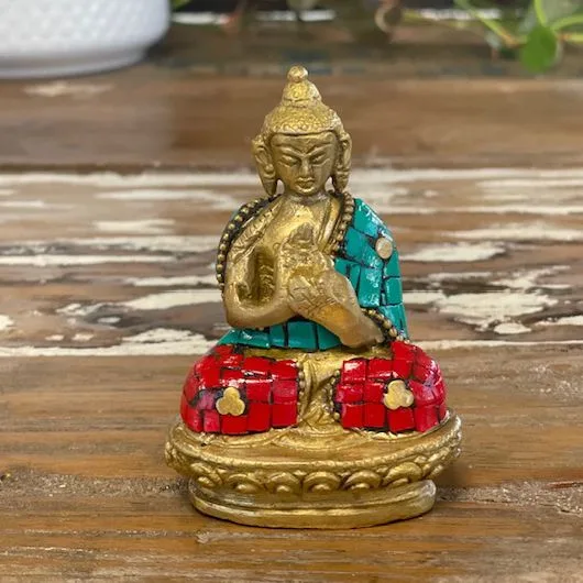 Brass Buddha Figure Hands Up 7.5 cm