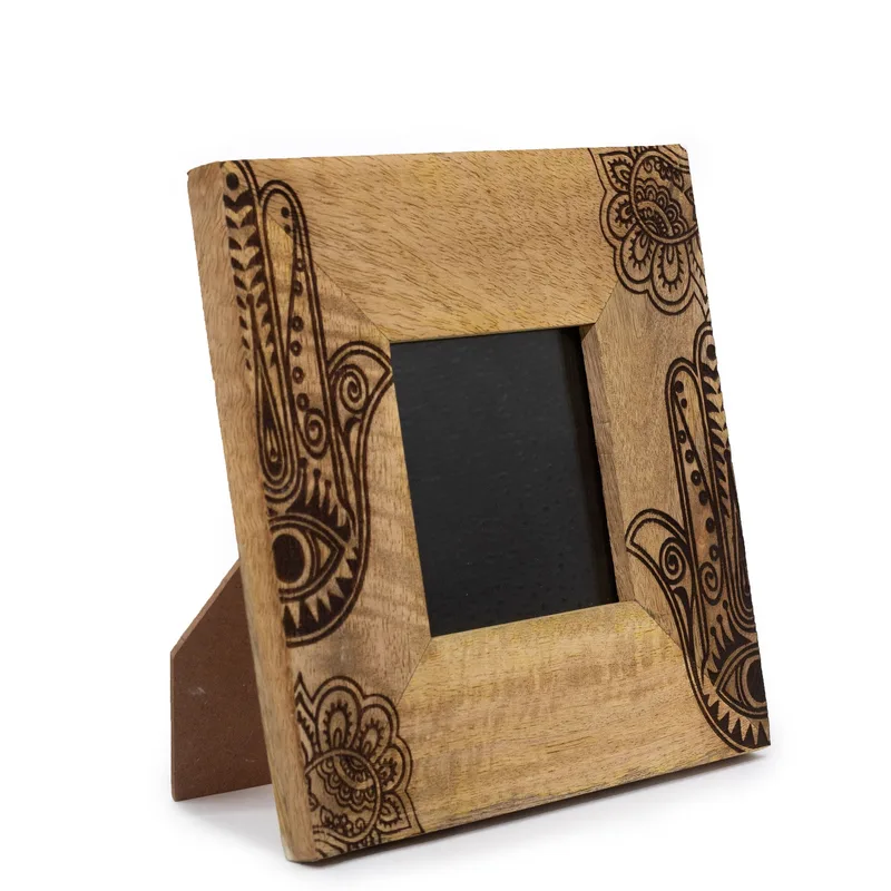 Small Mango Legno Picture Framel 20x20x2cm Hamsa Nero