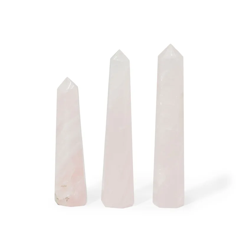 Gemstone Six Face Obelisk Point approx 11cm Rosa Quartz — foto 3