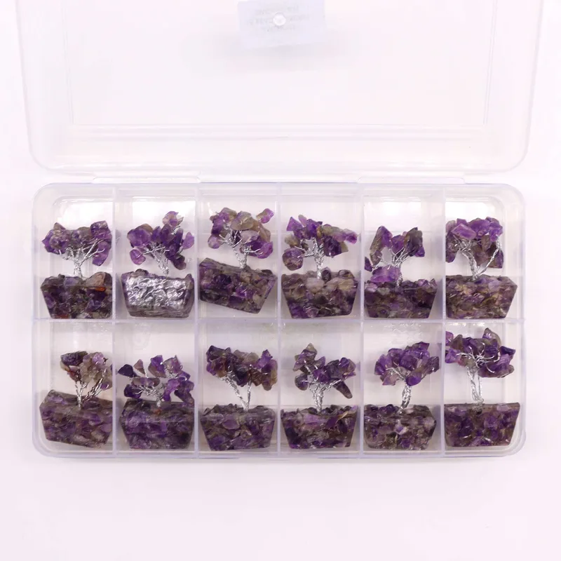 Mini Gemstone Trees On Orgonite Base - Amethyst (15 stones) — foto 5