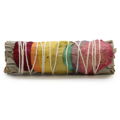 Smudge Stick 7 Chakras Rosa Petals Sage 10 cm — foto 1