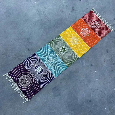 100% Cotton Yoga Rug - 60x200cm - 7 Chakras — foto 2