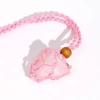 Crystal Gemstone Necklace Cord 45cm/18inch - Pink — foto 2