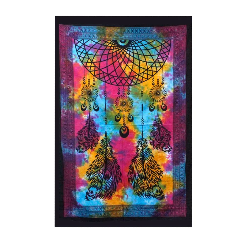Double Cotton Bedspread + Wall Hanging Dreamchatcher 230cm x 200cm — foto 3