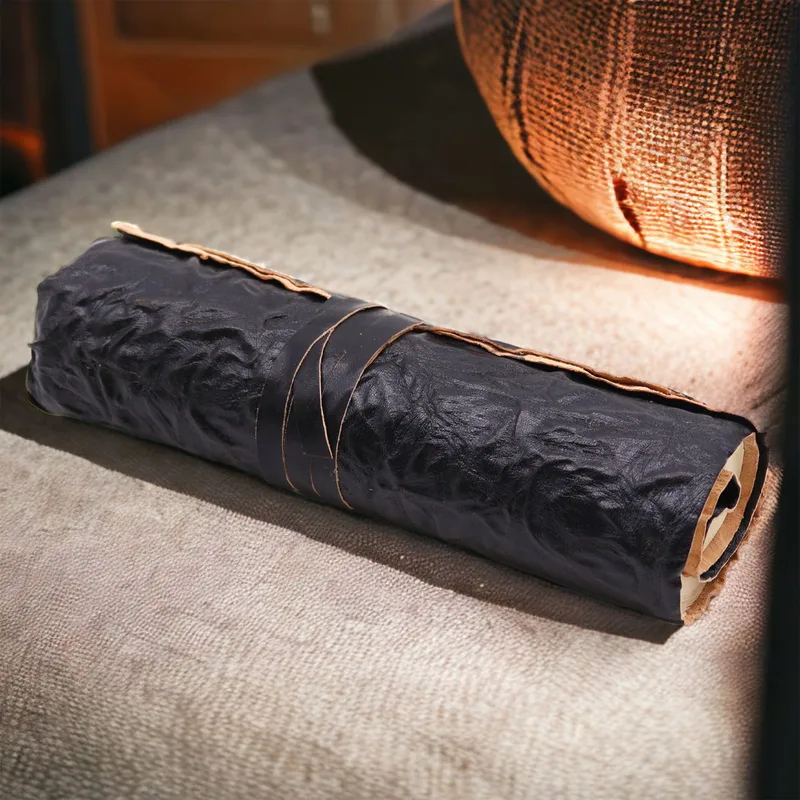 Rolled Leather Travel Notebook 96 pages Nero 21x15cm — foto 1