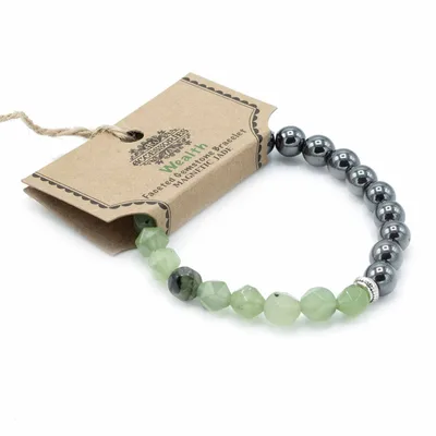 Bracciale con Pietre Naturali Tagliate - Giada Magnetica