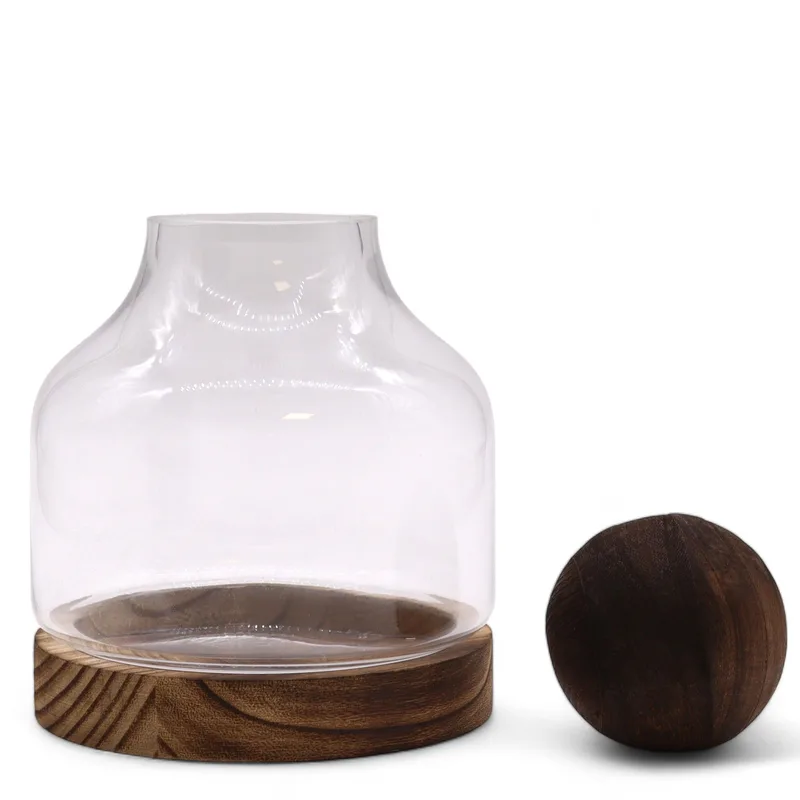 Medium Ball Top Terarium on Dark Tung Legno 17x22cm — foto 3