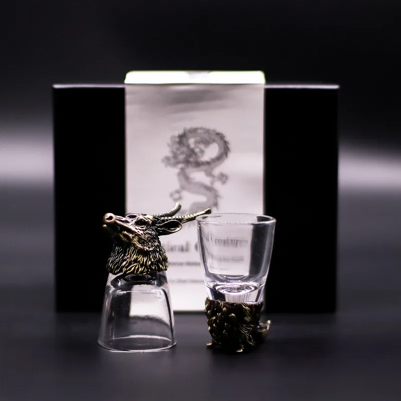 Gift Set of 6 Shot Glasses Selvatico Forest Creatures Antique Bronze — foto 5