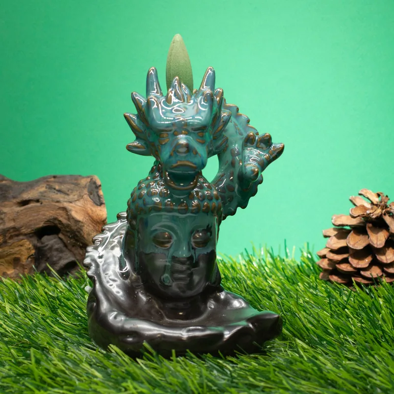 Backflow Incenso Bruciatore Dragon Over Buddha — foto 1