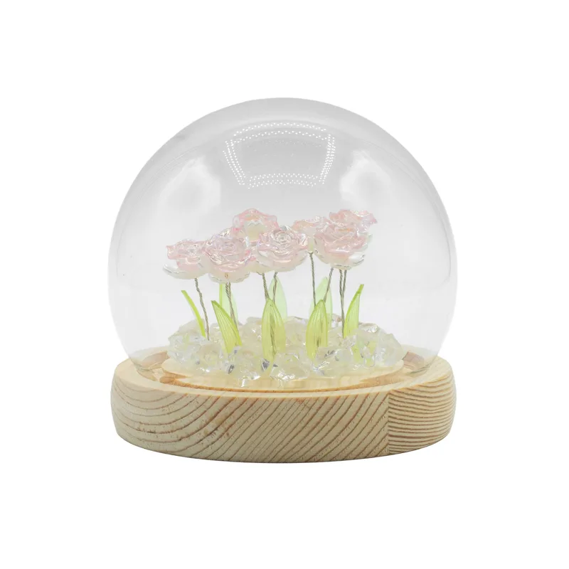 Floral Glow Garden Dome 10 Pink Roses LED USB — foto 1