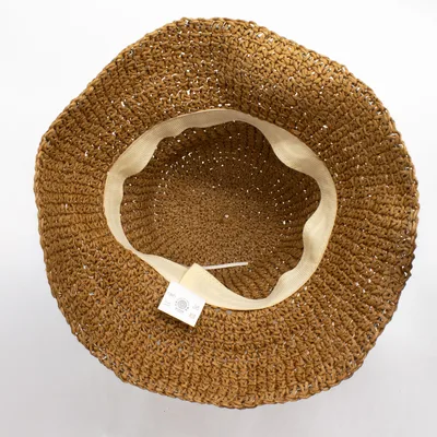 Nomad Sari Floppy Straw Sun Hat - Naturale Coffee — foto 5