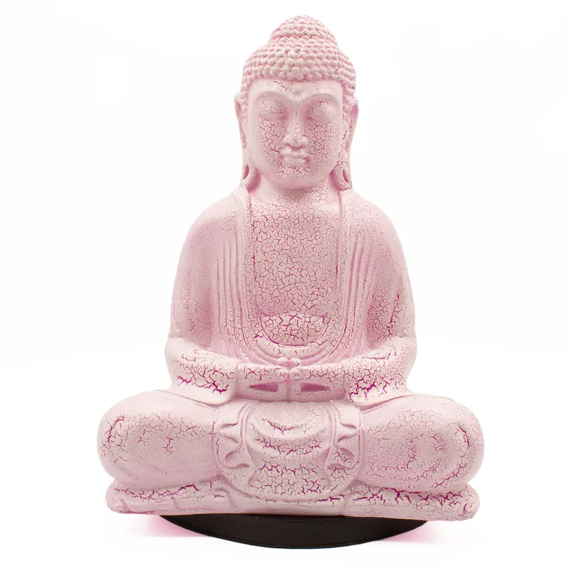 Meditation Buddha Lamp Cherry Crackle Oval Stand — foto 1
