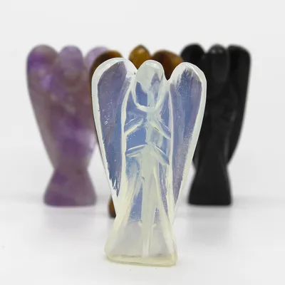 Hand Carved Gemstone Angel - Opalite — foto 1