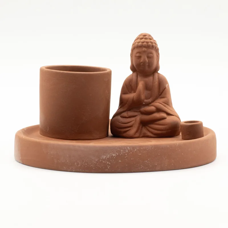 Multi Purpose Buddha Incenso Plate Naturale Terracotta Style