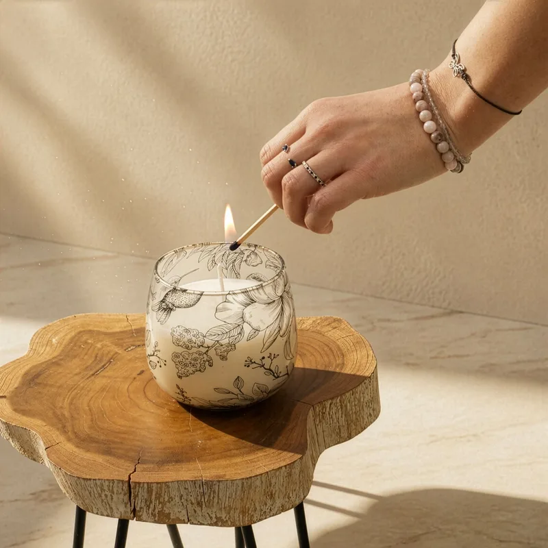 Medium Glass Jar Candele Drawn by Flame — foto 5