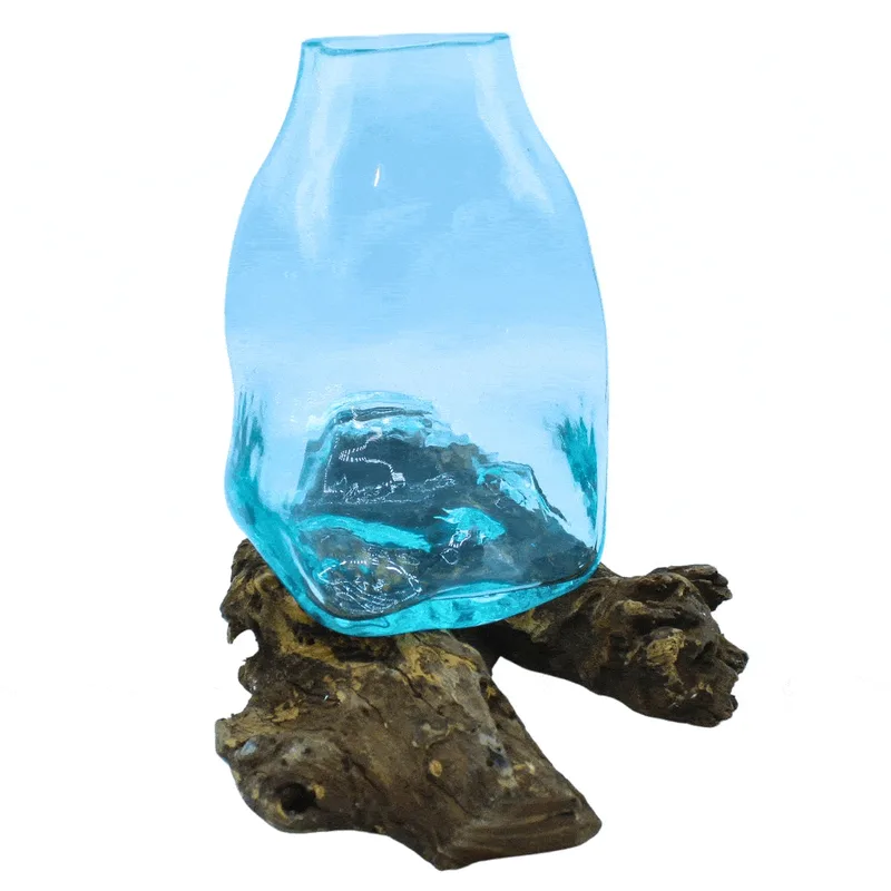 Large Molten Glass Vase Terrarium Jar on Legno — foto 2