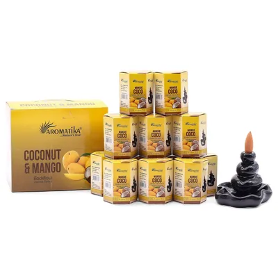 Pacchetto Incenso Backflow Masala – 10 unità, Cocco e Manghe — foto 5