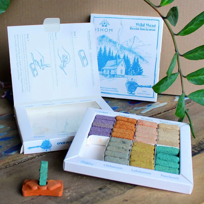Display Set of 70 Incenso Smudge Bricks and Bruciatore Selvatico West — foto 1