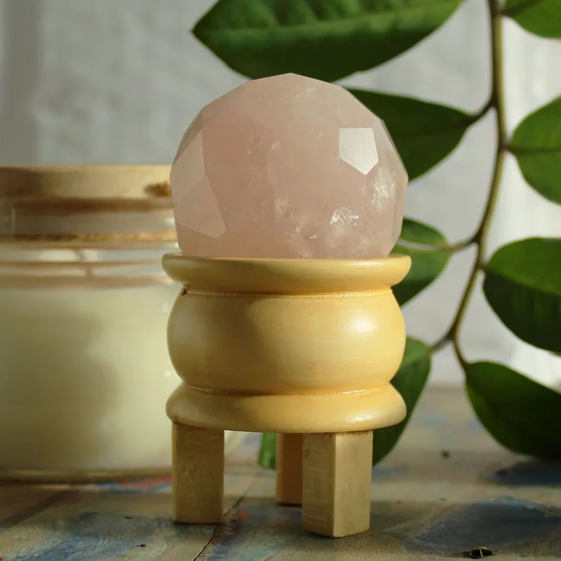 Gemstone Faceted Healing Ball & Stand Rosa Quartz — foto 2