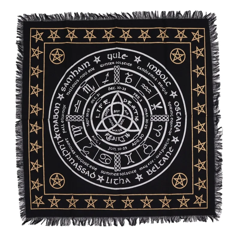 Esoteric Fringed Altar Cloth - Life Death Rebirth — foto 3