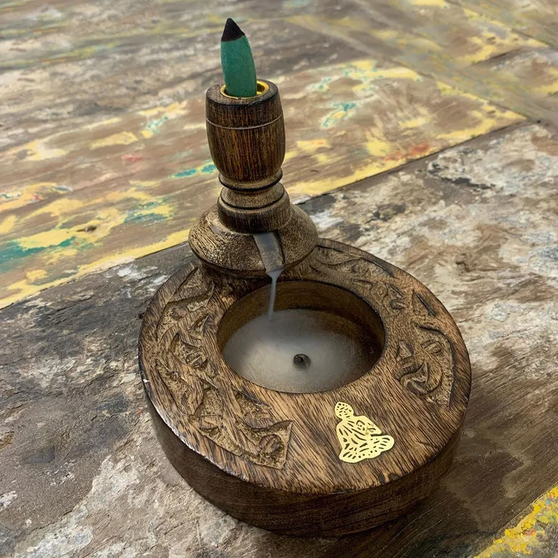 Sm Mango Legno Backflow Bruciatore Brass Buddha — foto 3