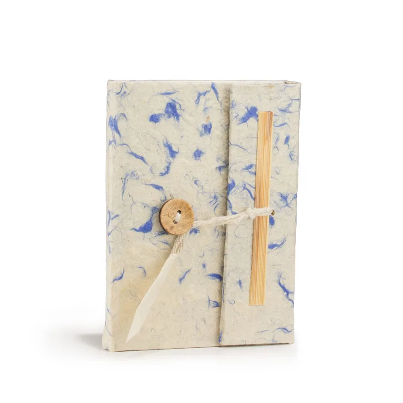 Mini Lokta Mixed Blu Cotton Notebook Lrg (12x8cm) 40 leafs