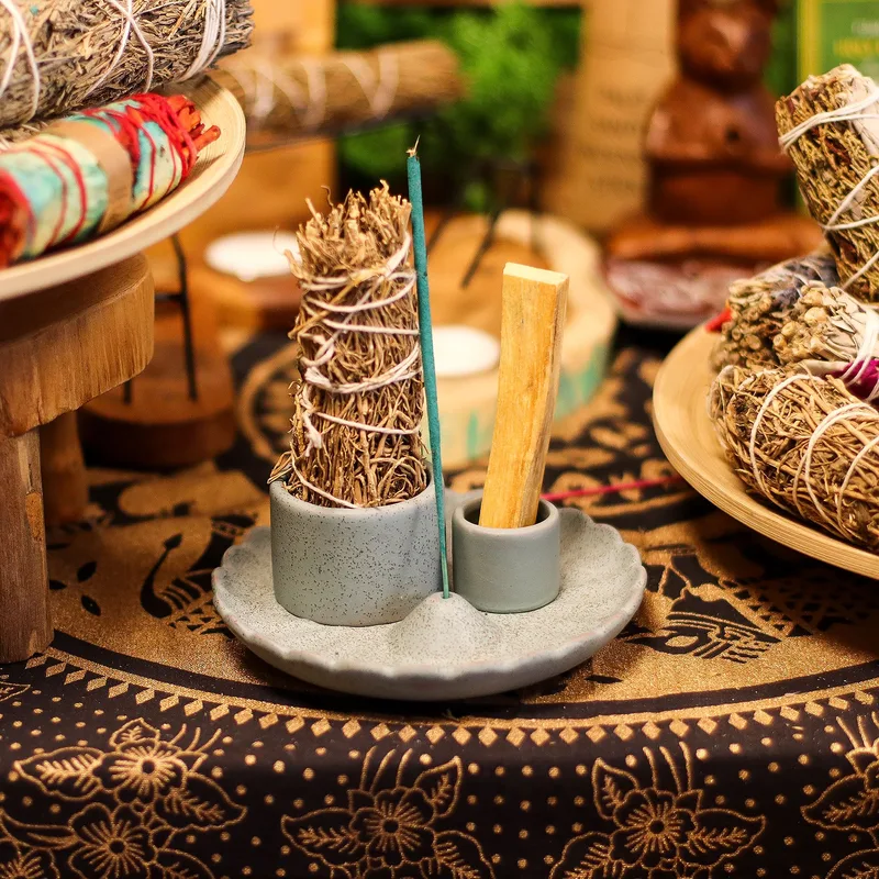 Palo Santo Stick & Smudge Porta Lotus Fiore Blu
