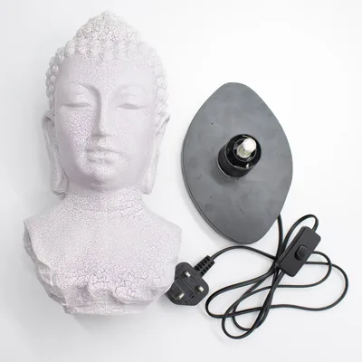 Buddha Bust Lamp Lavanda Crackle - Oval Stand — foto 5