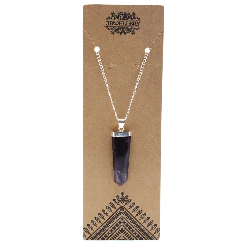 Gemstone Flat Pencil Pendant Amethyst — foto 2
