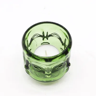Set of 2 Buddha Faces Candela Jar Garden Jade — foto 1
