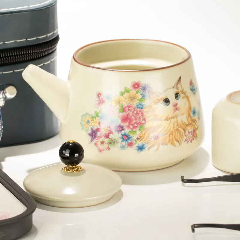 Travel Teapot Set & Two Cups - Cat Lover — foto 4