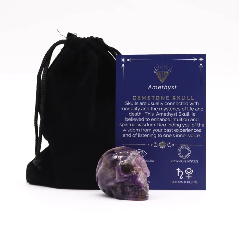 Gemstone Small Skull Amethyst 40x30x28mm