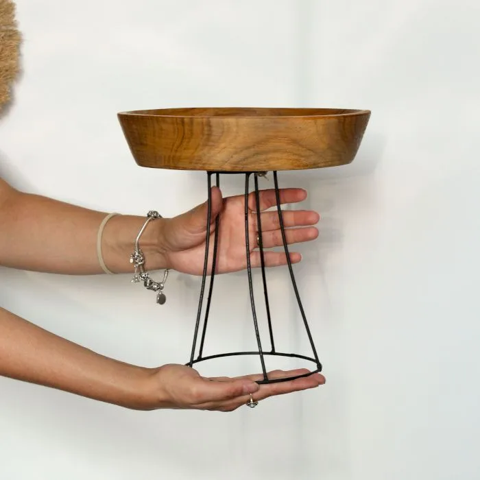 Set of 3 Elevated Teak Bowls — foto 5