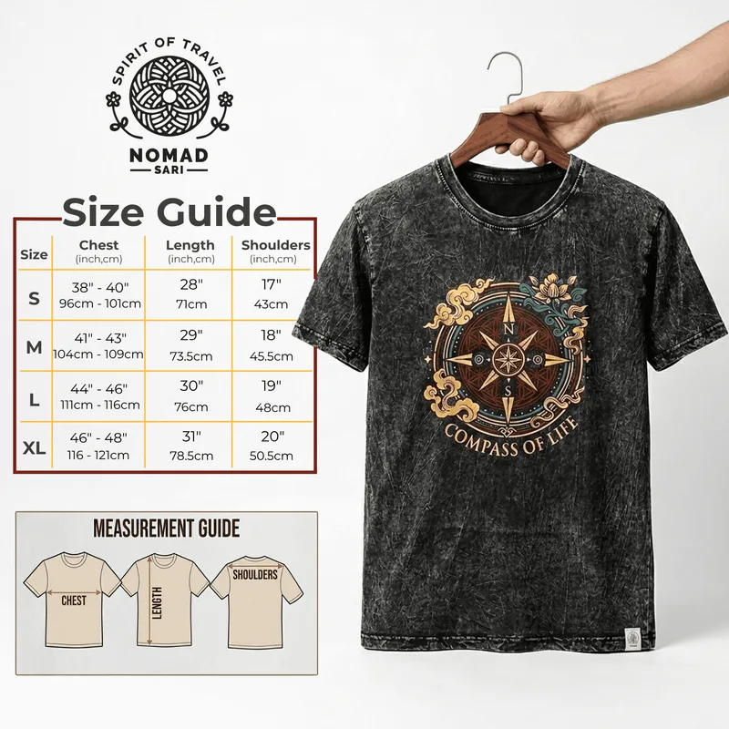 Nomad Sari Stonewashed Cotton T-Shirt Albero of Life Verde XL — foto 6