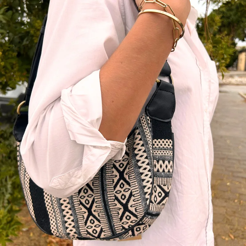 Jacquard Hobo Bag Grey Metro Nero strap) — foto 2