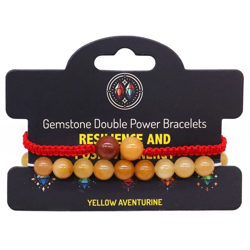Gemstone Double Power Bracelets- Yellow Aventurine — foto 4