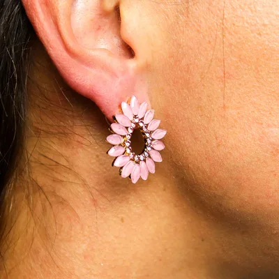 Soft Pink - Vintage Glass - Loop - Earrings — foto 1