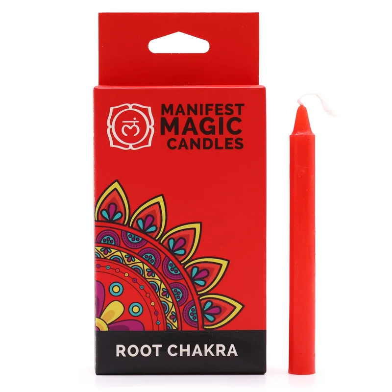 Candele Manifest Magic (pacchetto da 12) – Rosso – Chakra della Radice