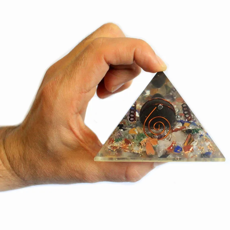 Med Orgonite Pyramid 60mm Gemchips, Copper, Turtle — foto 1