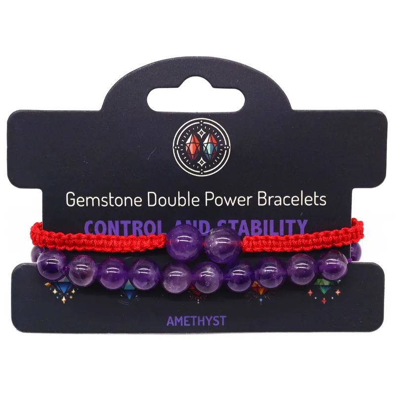 Gemstone Double Power Bracelets- Amythist — foto 3