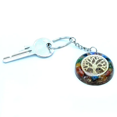Orgonite Power Keyring Gemstones Chakra Albero of Life — foto 1