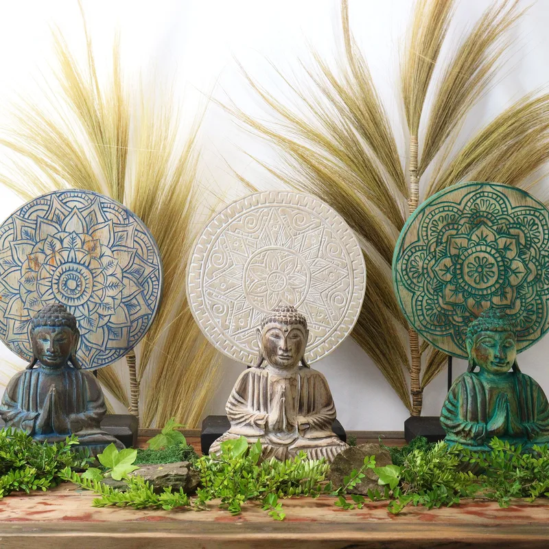 Buddha Feng Shui Set Fiore Mandala Blu — foto 3