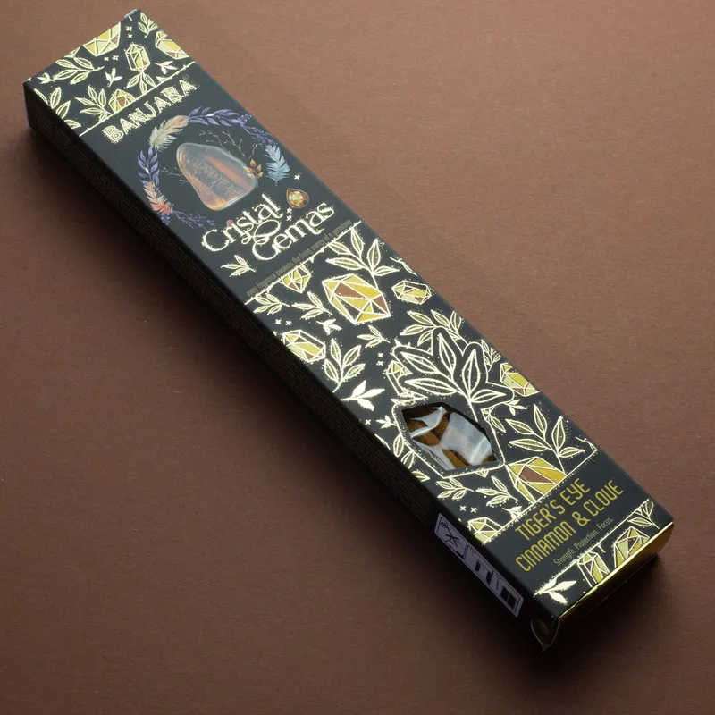 Banjara Cristal Gemas Incenso Sticks - Tiger's Eye Cannella & Clove — foto 1