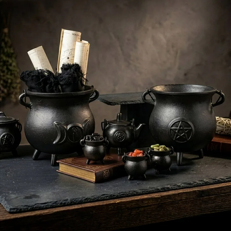 Extra Huge Cast Iron Cauldron with Pentagon 23x18cm — foto 5