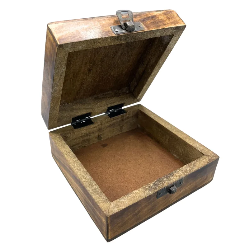 Square Wooden Keepsake Scatola 13x13x6cm - Buddha — foto 1